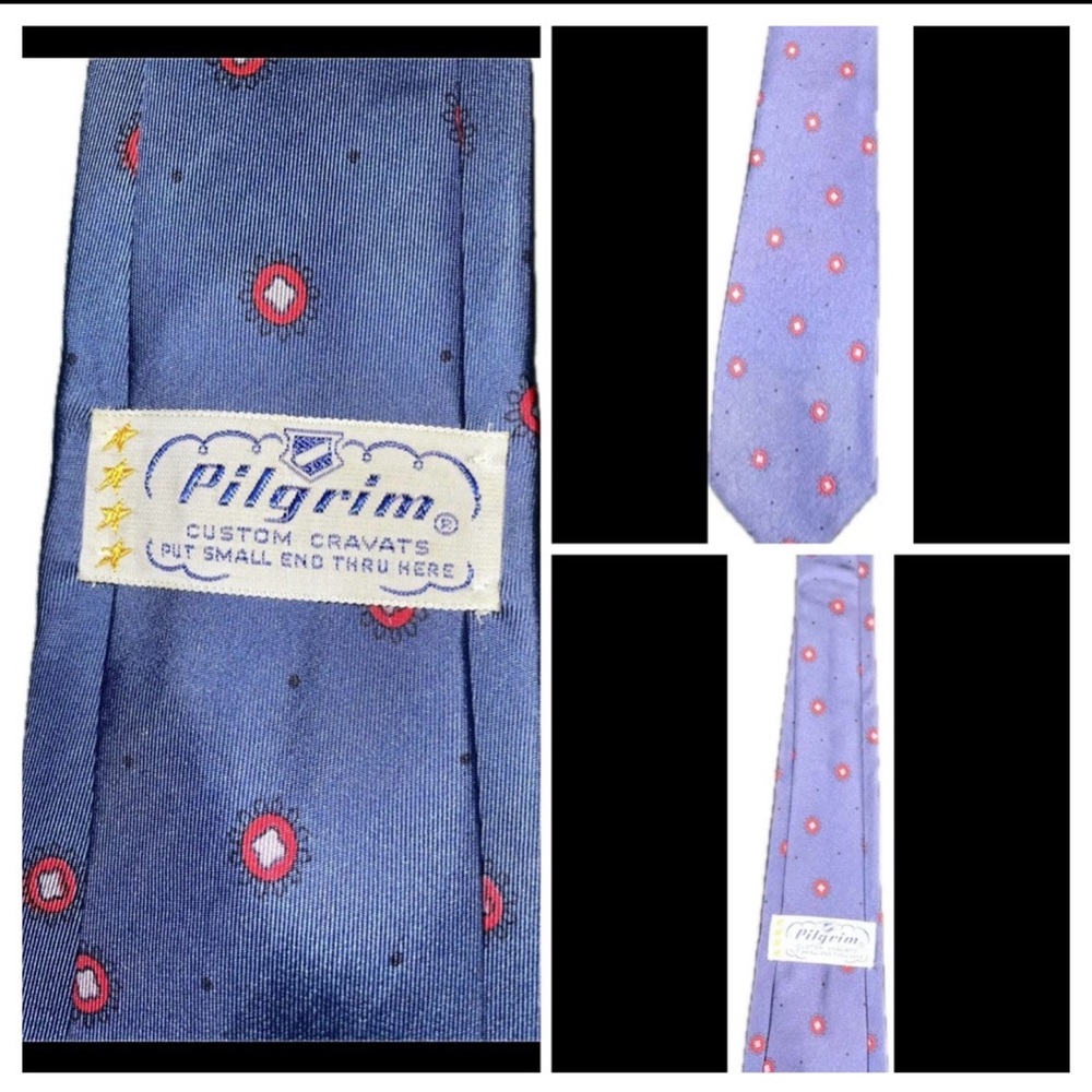 Vintage ‘40s-‘60 Pilgrim Custom Cravats 100% Silk Made In USA Sold Through Sears